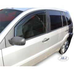 Heko Deflecteurs d'air Déflecteurs de Vent Compatible Avec Ford Fusion 2002-2012, Ensemble 2 pièces, Noir, Fumé, Aérodynamique, Montage facile