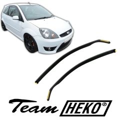 Heko Deflecteurs d'air Déflecteurs de Vent Compatible Avec Ford FIESTA 2002-2008 3P. Berlina 2pcs, Noir, Fumé, Aérodynamique, Montage facile