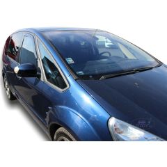 Heko Deflecteurs d'air Déflecteurs de Vent Compatible Avec Ford S-Max 2006-2010, Ensemble 2 pièces, Noir, Fumé, Aérodynamique, Montage facile