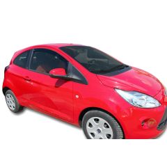 Heko Deflecteurs d'air Déflecteurs de Vent Compatible Avec Ford KA 3P. Berlina 2pcs 2009-2017, Noir, Fumé, Aérodynamique, Montage facile