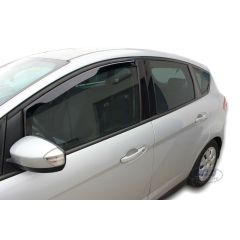 Heko Deflecteurs d'air Déflecteurs de Vent Compatible Avec Ford C-Max / Grand C-Max 2010-2019, Ensemble 2 pièces, Noir, Fumé, Aérodynamique, Montage facile