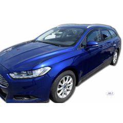 Heko Deflecteurs d'air Déflecteurs de Vent Compatible Avec Ford Mondeo 5P. Berlina 2015-2022 Break, Ensemble 4 pièces, Noir, Fumé, Aérodynamique, Montage facile