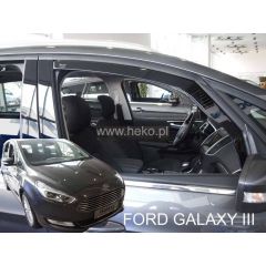 Heko Deflecteurs d'air Déflecteurs de Vent Compatible Avec Ford Galaxy 2015-2023, Ensemble 2 pièces, Noir, Fumé, Aérodynamique, Montage facile