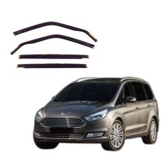Heko Deflecteurs d'air Déflecteurs de Vent Compatible Avec Ford Galaxy 3 2015-2023, Ensemble 4 pièces, Noir, Fumé, Aérodynamique, Montage facile