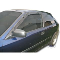 Heko Deflecteurs d'air Déflecteurs de Vent Compatible Avec Honda Civic 3P. Berlina 1995-2001, Ensemble 2 pièces, Noir, Fumé, Aérodynamique, Montage facile