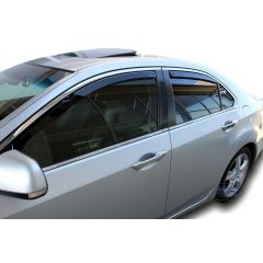 Heko Deflecteurs d'air Déflecteurs de Vent Compatible Avec Honda Accord 4P. Berlina 2008-2013, Ensemble 4 pièces, Noir, Fumé, Aérodynamique, Montage facile