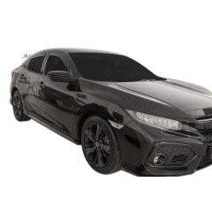 Heko Deflecteurs d'air Déflecteurs de Vent Compatible Avec Honda Civic X 5P. Berlina 2016-2021, Ensemble 4 pièces, Noir, Fumé, Aérodynamique, Montage facile