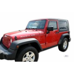 Heko Deflecteurs d'air Déflecteurs de Vent Compatible Avec Jeep Wrangler 2006-2012, Ensemble 2 pièces, Noir, Fumé, Aérodynamique, Montage facile