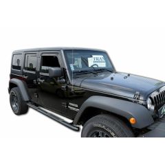 Heko Deflecteurs d'air Déflecteurs de Vent Compatible Avec Jeep Wrangler 2006-2012, Ensemble 4 pièces, Noir, Fumé, Aérodynamique, Montage facile