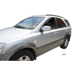 Heko Deflecteurs d'air Déflecteurs de Vent Compatible Avec Kia Sorento 1 2002-2009, Ensemble 2 pièces, Noir, Fumé, Aérodynamique, Montage facile