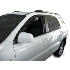 Heko Deflecteurs d'air Déflecteurs de Vent Compatible Avec Kia Sportage 2004-2010, Ensemble 2 pièces, Noir, Fumé, Aérodynamique, Montage facile