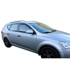 Heko Deflecteurs d'air Déflecteurs de Vent Compatible Avec Kia Cee´D 5P. Berlina 2007-2012, Ensemble 2 pièces, Noir, Fumé, Aérodynamique, Montage facile