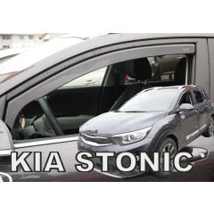 Heko Deflecteurs d'air Déflecteurs de Vent Compatible Avec Kia Stonic depuis 2017, Ensemble 2 pièces, Noir, Fumé, Aérodynamique, Montage facile