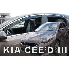 Heko Deflecteurs d'air Déflecteurs de Vent Compatible Avec Kia CEED 3 htb 5P. Berlina depuis 2018 4pcs, Noir, Fumé, Aérodynamique, Montage facile