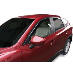 Heko Deflecteurs d'air Déflecteurs de Vent Compatible Avec Mazda CX-5 2012-2017, Ensemble 4 pièces, Noir, Fumé, Aérodynamique, Montage facile