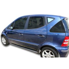 Heko Deflecteurs d'air Déflecteurs de Vent Compatible Avec Mercedes A-Klasse W168 1997-2004, Ensemble 4 pièces, Noir, Fumé, Aérodynamique, Montage facile