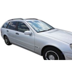 Heko Deflecteurs d'air Déflecteurs de Vent Compatible Avec Mercedes C-Klasse 3P. Berlina 2000-2006, Ensemble 2 pièces, Noir, Fumé, Aérodynamique, Montage facile