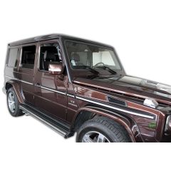 Heko Deflecteurs d'air Déflecteurs de Vent Compatible Avec Mercedes G-Klasse 5P. Berlina 1989-2019, Ensemble 2 pièces, Noir, Fumé, Aérodynamique, Montage facile