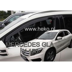 Heko Deflecteurs d'air Déflecteurs de Vent Compatible Avec Mercedes GLA X156 5P. Berlina 2013-2020, Ensemble 2 pièces, Noir, Fumé, Aérodynamique, Montage facile
