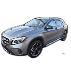 Heko Deflecteurs d'air Déflecteurs de Vent Compatible Avec Mercedes GLA X156 2013-2020, Ensemble 4 pièces, Noir, Fumé, Aérodynamique, Montage facile