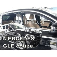 Heko Deflecteurs d'air Déflecteurs de Vent Compatible Avec Mercedes GLE Coupe C292 5P. Berlina 2015-2019, Ensemble 4 pièces, Noir, Fumé, Aérodynamique, Montage facile