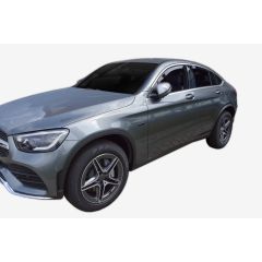 Heko Deflecteurs d'air Déflecteurs de Vent Compatible Avec Mercedes GLC Coupe C253 2017-2022, Ensemble 4 pièces, Noir, Fumé, Aérodynamique, Montage facile