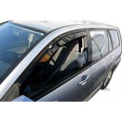 Heko Deflecteurs d'air Déflecteurs de Vent Compatible Avec Mitsubishi Lancer 5P. Berlina 2004-2007, Ensemble 2 pièces, Noir, Fumé, Aérodynamique, Montage facile