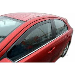 Heko Deflecteurs d'air Déflecteurs de Vent Compatible Avec Mitsubishi Lancer 4-Porte depuis 2007, Ensemble 2 pièces, Noir, Fumé, Aérodynamique, Montage facile