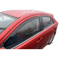 Heko Deflecteurs d'air Déflecteurs de Vent Compatible Avec Mitsubishi Lancer 4-Porte depuis 2007, Ensemble 4 pièces, Noir, Fumé, Aérodynamique, Montage facile