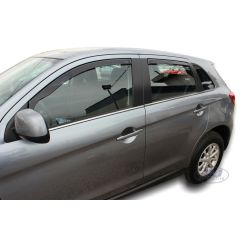 Heko Deflecteurs d'air Déflecteurs de Vent Compatible Avec Mitsubishi ASX 2010-2023, Ensemble 4 pièces, Noir, Fumé, Aérodynamique, Montage facile