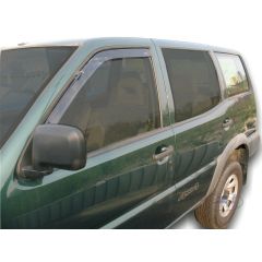 Heko Deflecteurs d'air Déflecteurs de Vent Compatible Avec Nissan Terrano 2 3/5P. Berlina 1993-2004, Ensemble 2 pièces, Noir, Fumé, Aérodynamique, Montage facile