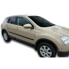 Heko Deflecteurs d'air Déflecteurs de Vent Compatible Avec Nissan Qashqai 2007-2013, Ensemble 2 pièces, Noir, Fumé, Aérodynamique, Montage facile