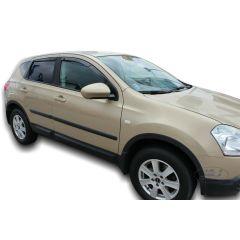 Heko Deflecteurs d'air Déflecteurs de Vent Compatible Avec Nissan Qashqai J10 2007-2014, Ensemble 4 pièces, Noir, Fumé, Aérodynamique, Montage facile