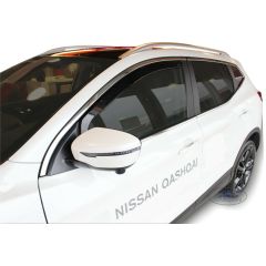Heko Deflecteurs d'air Déflecteurs de Vent Compatible Avec Nissan Qashqai J11 2014-2021, Ensemble 2 pièces, Noir, Fumé, Aérodynamique, Montage facile