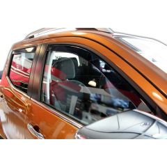 Heko Deflecteurs d'air Déflecteurs de Vent Compatible Avec Nissan Navara D22 2001-2005 4-Porte Pick-up, Ensemble 4 pièces, Noir, Fumé, Aérodynamique, Montage facile