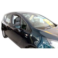 Heko Deflecteurs d'air Déflecteurs de Vent Compatible Avec Opel Meriva B 2010-2017, Ensemble 2 pièces, Noir, Fumé, Aérodynamique, Montage facile
