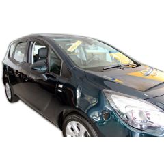Heko Deflecteurs d'air Déflecteurs de Vent Compatible Avec Opel Meriva B 2010-2017, Ensemble 4 pièces, Noir, Fumé, Aérodynamique, Montage facile