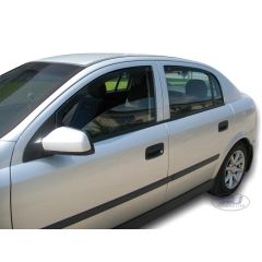 Heko Deflecteurs d'air Déflecteurs de Vent Compatible Avec Opel Astra G 4P. Berlina, Tricorps 1998-2005, Ensemble 4 pièces, Noir, Fumé, Aérodynamique, Montage facile