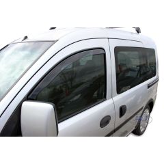 Heko Deflecteurs d'air Déflecteurs de Vent Compatible Avec Opel Combo 2-P. Berlina 2002-2011, Ensemble 2 pièces, Noir, Fumé, Aérodynamique, Montage facile