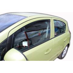Heko Deflecteurs d'air Déflecteurs de Vent Compatible Avec Opel Corsa D 5P. Berlina 2006-2014, Ensemble 2 pièces, Noir, Fumé, Aérodynamique, Montage facile