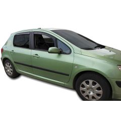 Heko Deflecteurs d'air Déflecteurs de Vent Compatible Avec Peugeot 307 5P. Berlina 2001-2008, Ensemble 4 pièces, Noir, Fumé, Aérodynamique, Montage facile