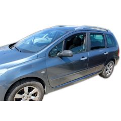 Heko Deflecteurs d'air Déflecteurs de Vent Compatible Avec Peugeot 307 2001-2007 Break, Ensemble 4 pièces, Noir, Fumé, Aérodynamique, Montage facile