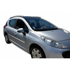 Heko Deflecteurs d'air Déflecteurs de Vent Compatible Avec Peugeot 207 2006-2012 5P. Berlina, Ensemble 2 pièces, Noir, Fumé, Aérodynamique, Montage facile