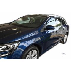 Heko Deflecteurs d'air Déflecteurs de Vent Compatible Avec Renault Megane 4 Grandtour 2016-Pré, Ensemble 4 pièces, Noir, Fumé, Aérodynamique, Montage facile