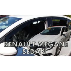 Heko Deflecteurs d'air Déflecteurs de Vent Compatible Avec Renault Megane 4 4P. Berlina depuis 2016, Ensemble 4 pièces, Noir, Fumé, Aérodynamique, Montage facile
