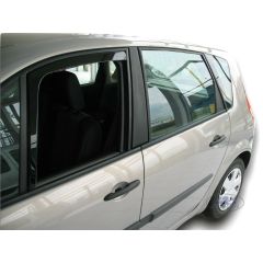 Heko Deflecteurs d'air Déflecteurs de Vent Compatible Avec Renault Scenic 2003-2009, Ensemble 2 pièces, Noir, Fumé, Aérodynamique, Montage facile