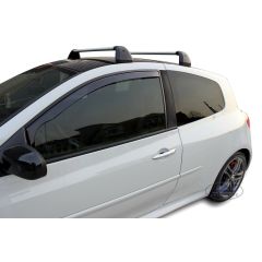 Heko Deflecteurs d'air Déflecteurs de Vent Compatible Avec Renault Clio 3 3P. Berlina 2005-2012, Ensemble 2 pièces, Noir, Fumé, Aérodynamique, Montage facile