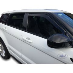 Heko Deflecteurs d'air Déflecteurs de Vent Compatible Avec Land Rover Range Rover Evoque 2011-2018, Ensemble 2 pièces, Noir, Fumé, Aérodynamique, Montage facile