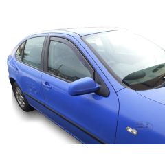 Heko Deflecteurs d'air Déflecteurs de Vent Compatible Avec Seat Toledo 4-Porte 1999-2005, Ensemble 2 pièces, Noir, Fumé, Aérodynamique, Montage facile