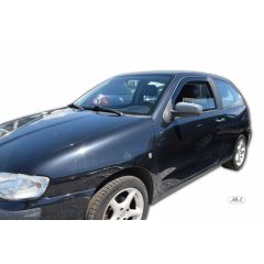 Heko Deflecteurs d'air Déflecteurs de Vent Compatible Avec Seat Ibiza 3P. Berlina 1999-2002, Ensemble 2 pièces, Noir, Fumé, Aérodynamique, Montage facile